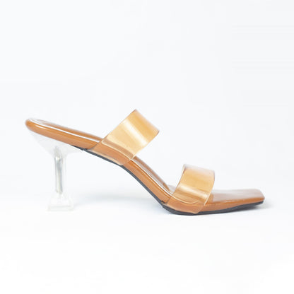 Crystal Brown Clear Transparent Heels-Nawabi Shoes BD