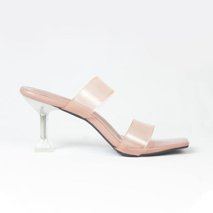 Crystal Pink Clear Transparent Heels-Nawabi Shoes BD
