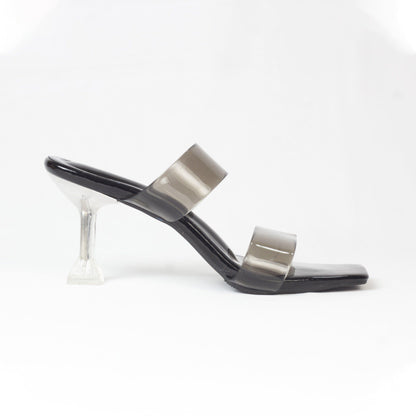 Crystal Black Clear Transparent Heels-Nawabi Shoes BD