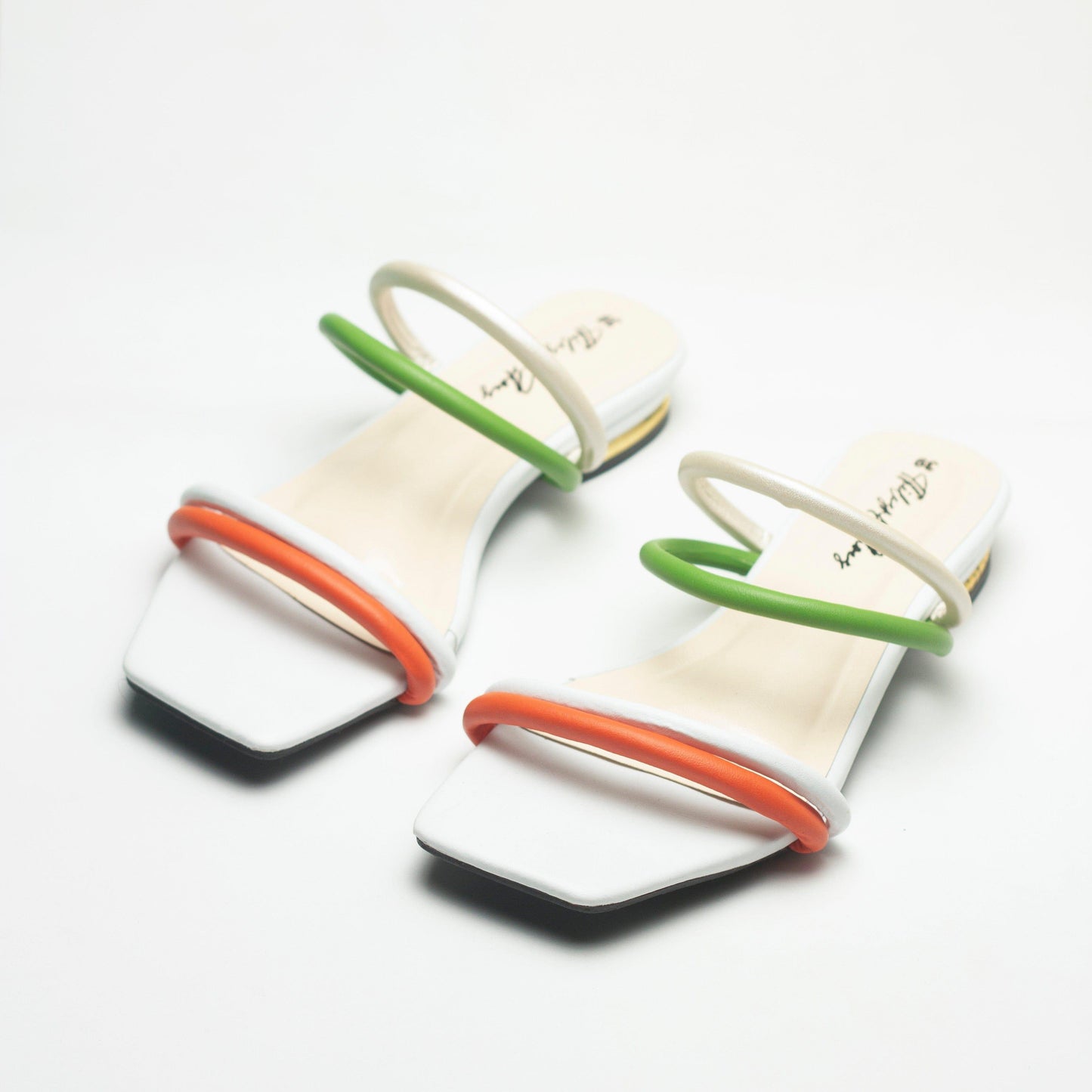 Double Wide White Flat Sandals- Nawabi Shoes BD
