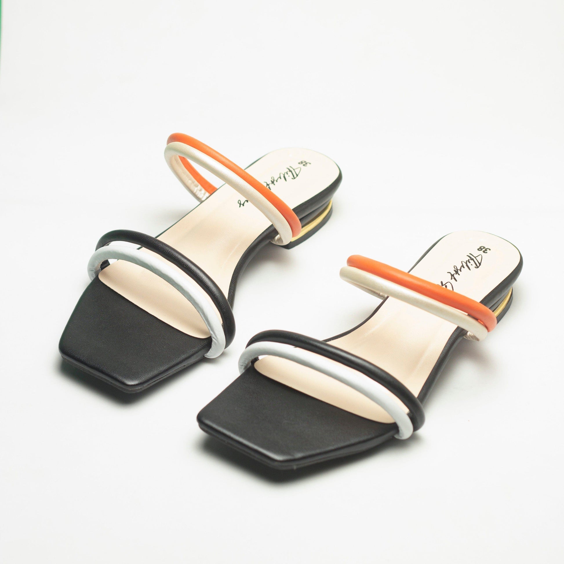 Double Wide Black Flat Sandals- Nawabi Shoes BD