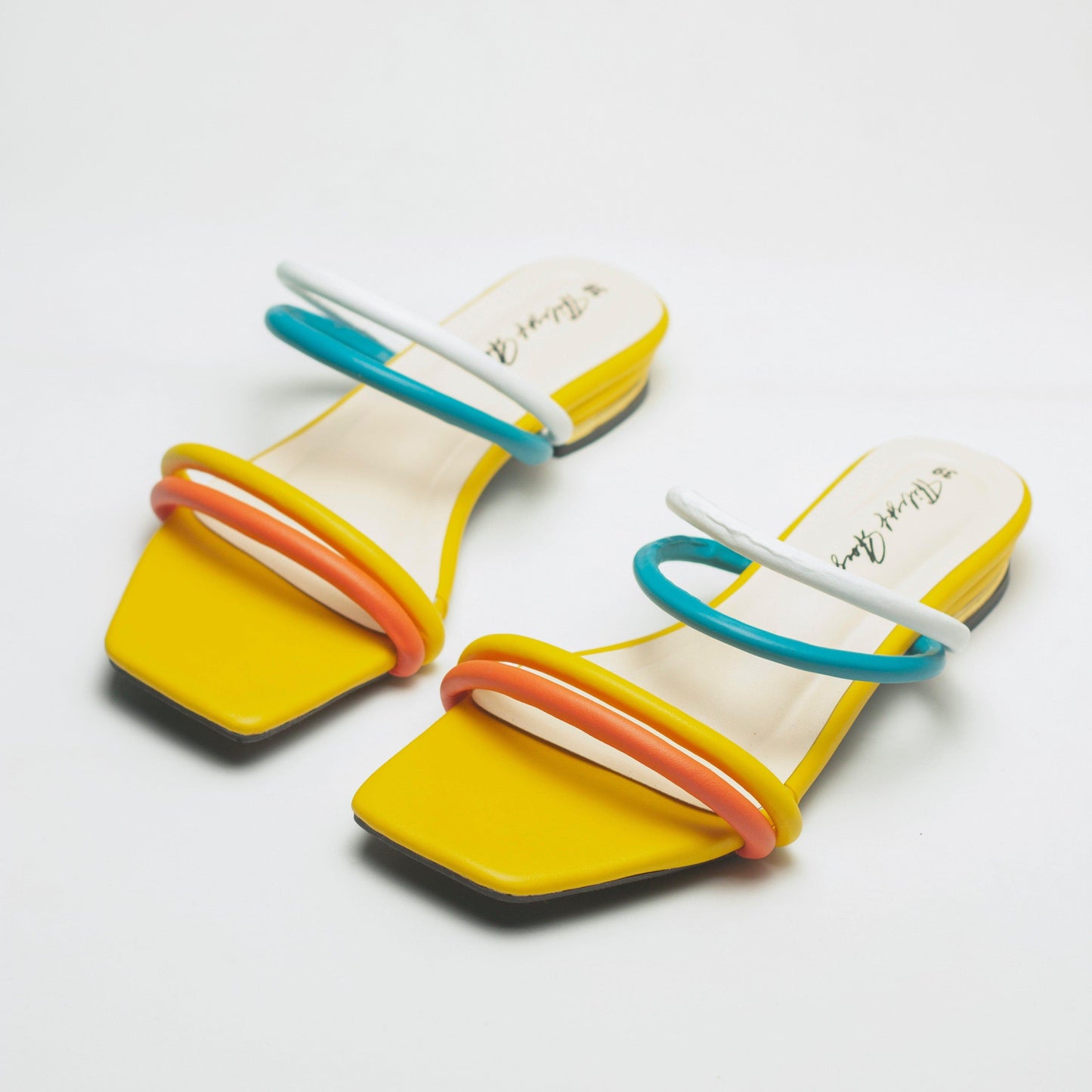 Double Wide Yellow Flat Sandals- Nawabi Shoes BD