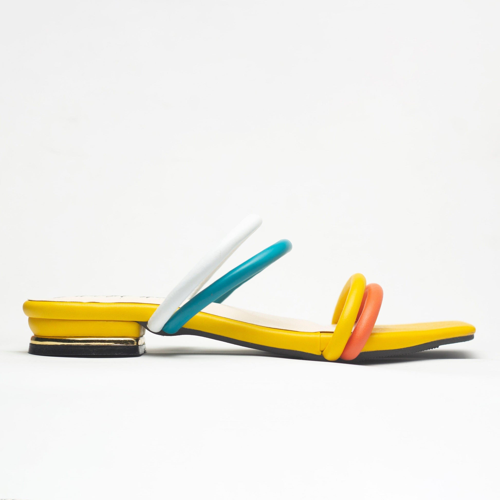 Double Wide Yellow Flat Sandals- Nawabi Shoes BD