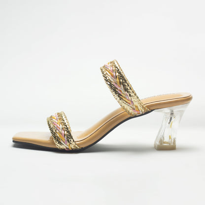 Burlywood Stylish Transparent Heels Luxury Shoes- Nawabi Shoes BD