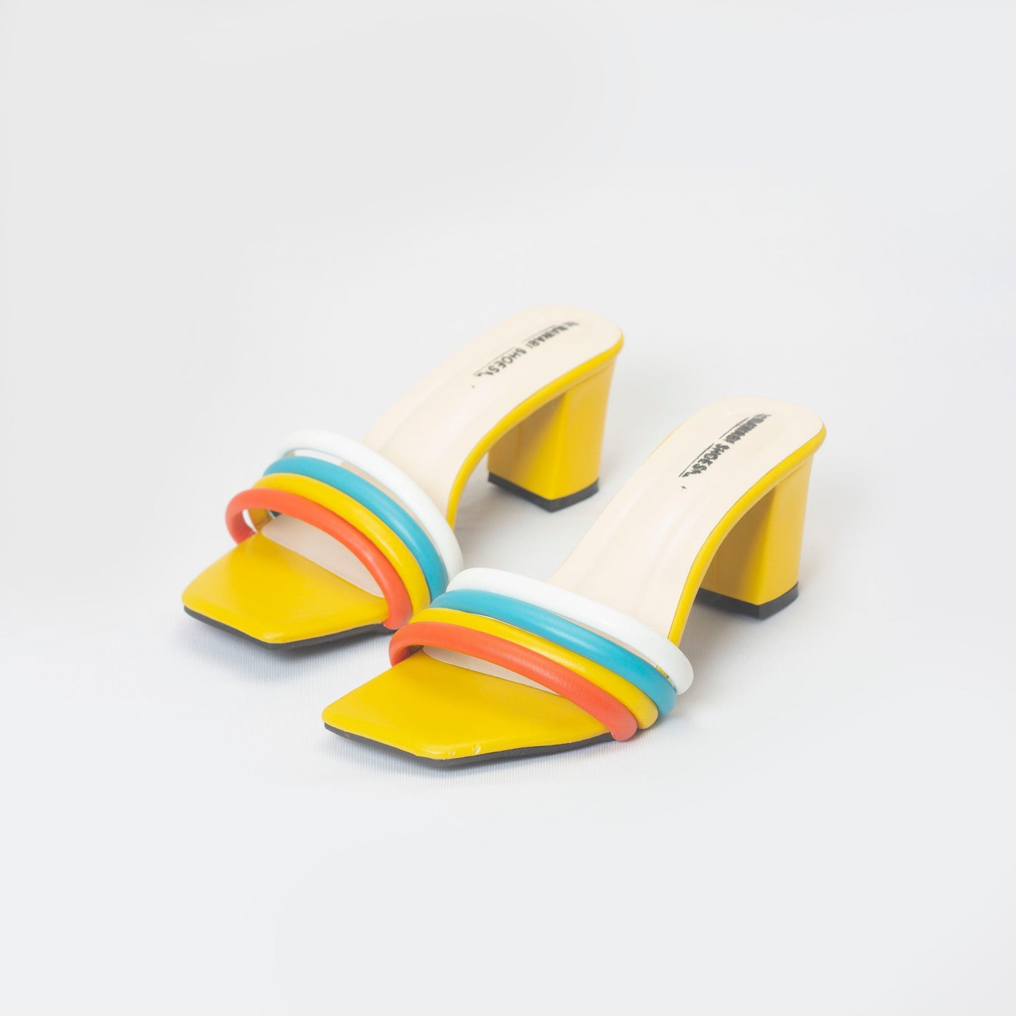 Yellow Low Summer Block Heels- Nawabi Shoes BD