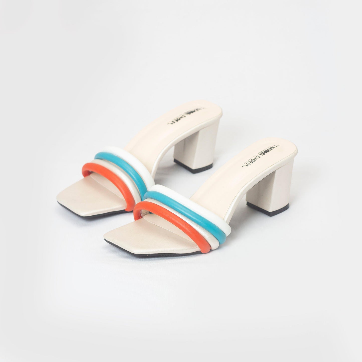 White Low Summer Block Heels- Nawabi Shoes BD