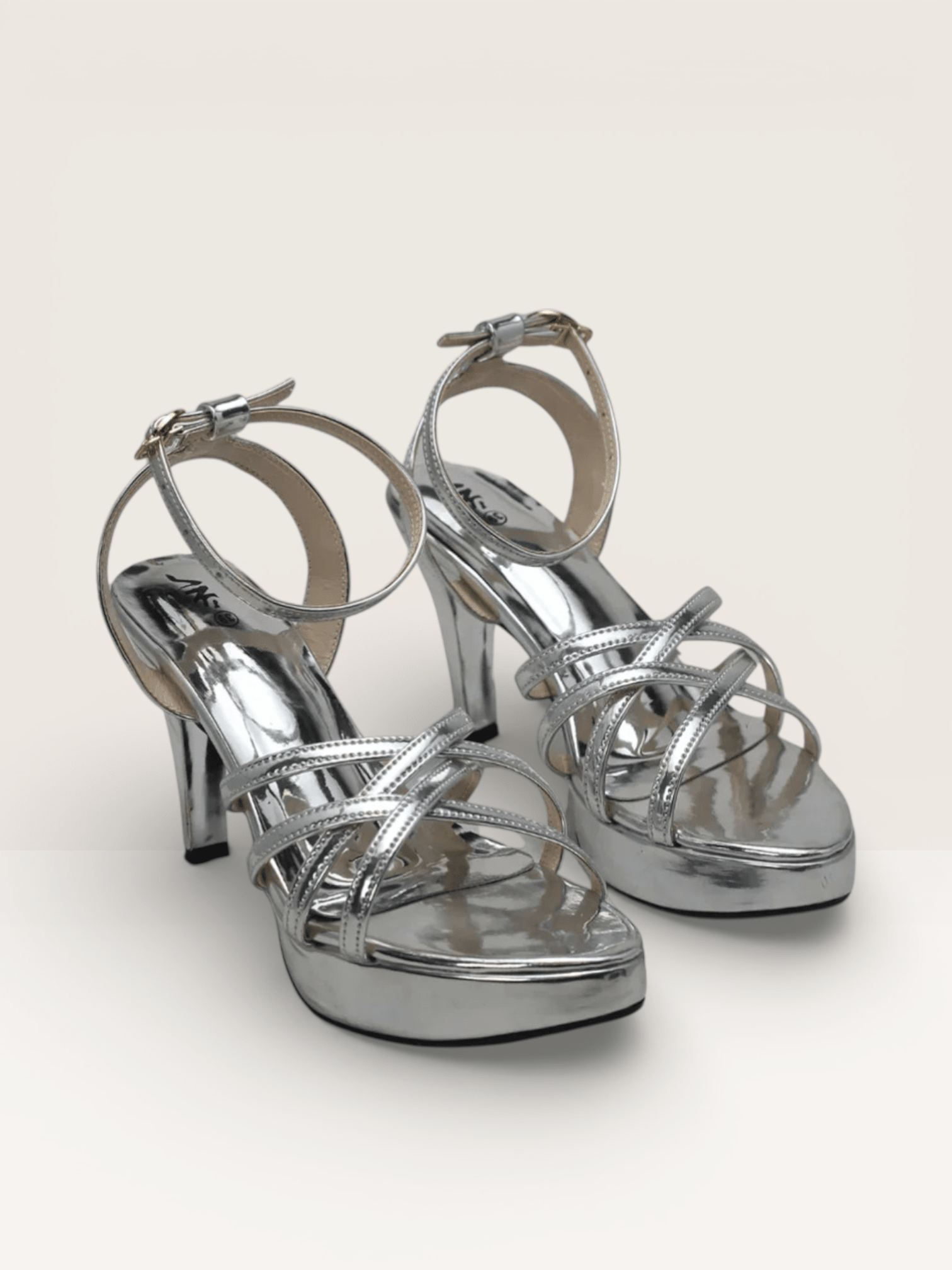 Golden Strappy High Heel Sandals - Elegant & Stylish Platform Heels" - Nawabi Shoes BD