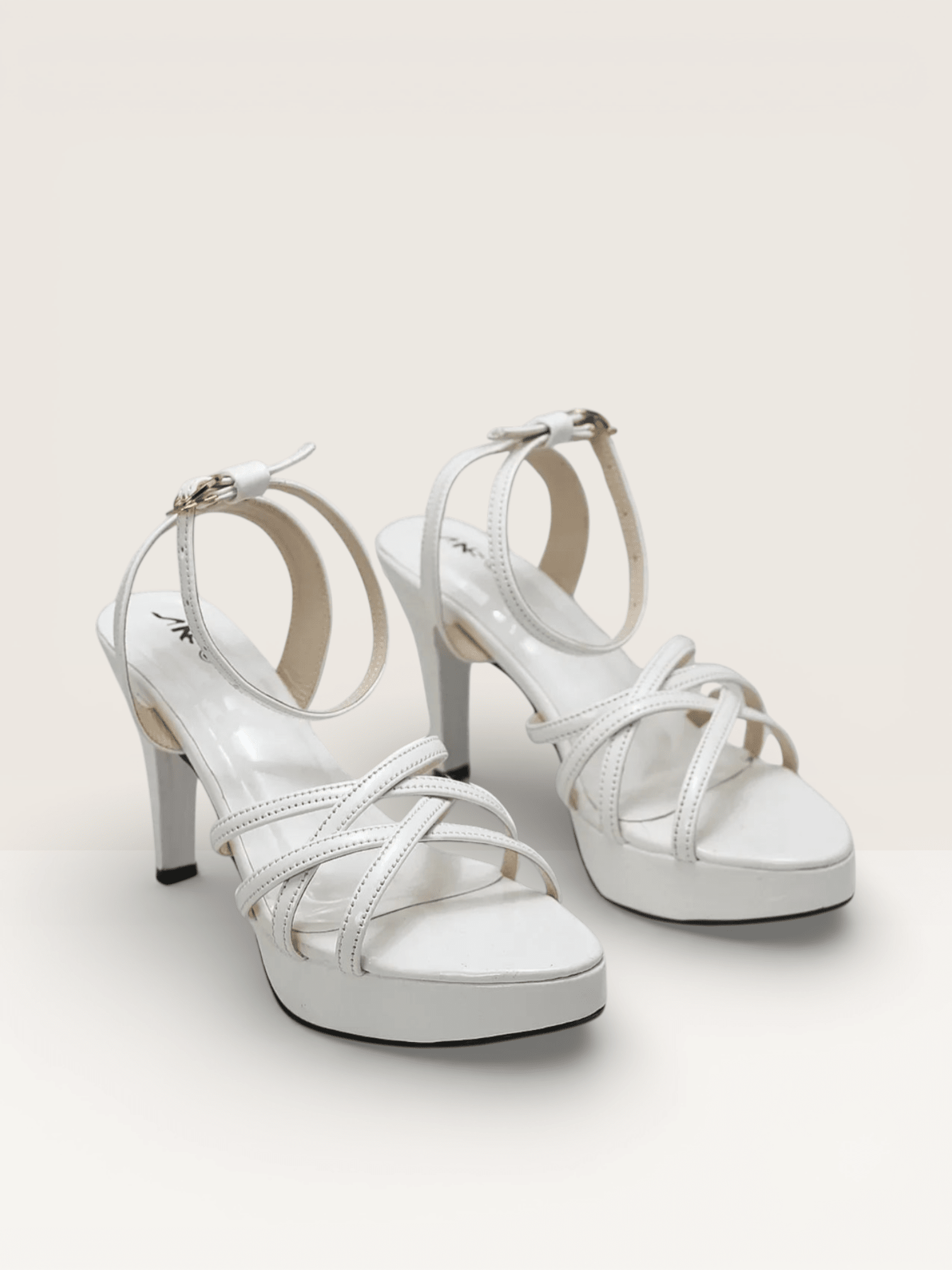 Golden Strappy High Heel Sandals - Elegant & Stylish Platform Heels" - Nawabi Shoes BD
