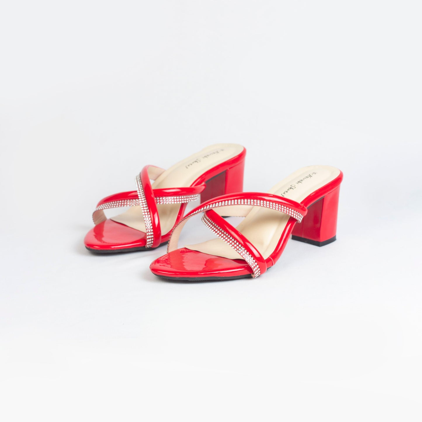 Nawabi Shoes BD Shoes 35 / Red Heels Block for Women: The Must-Have for Your Shoe Collection