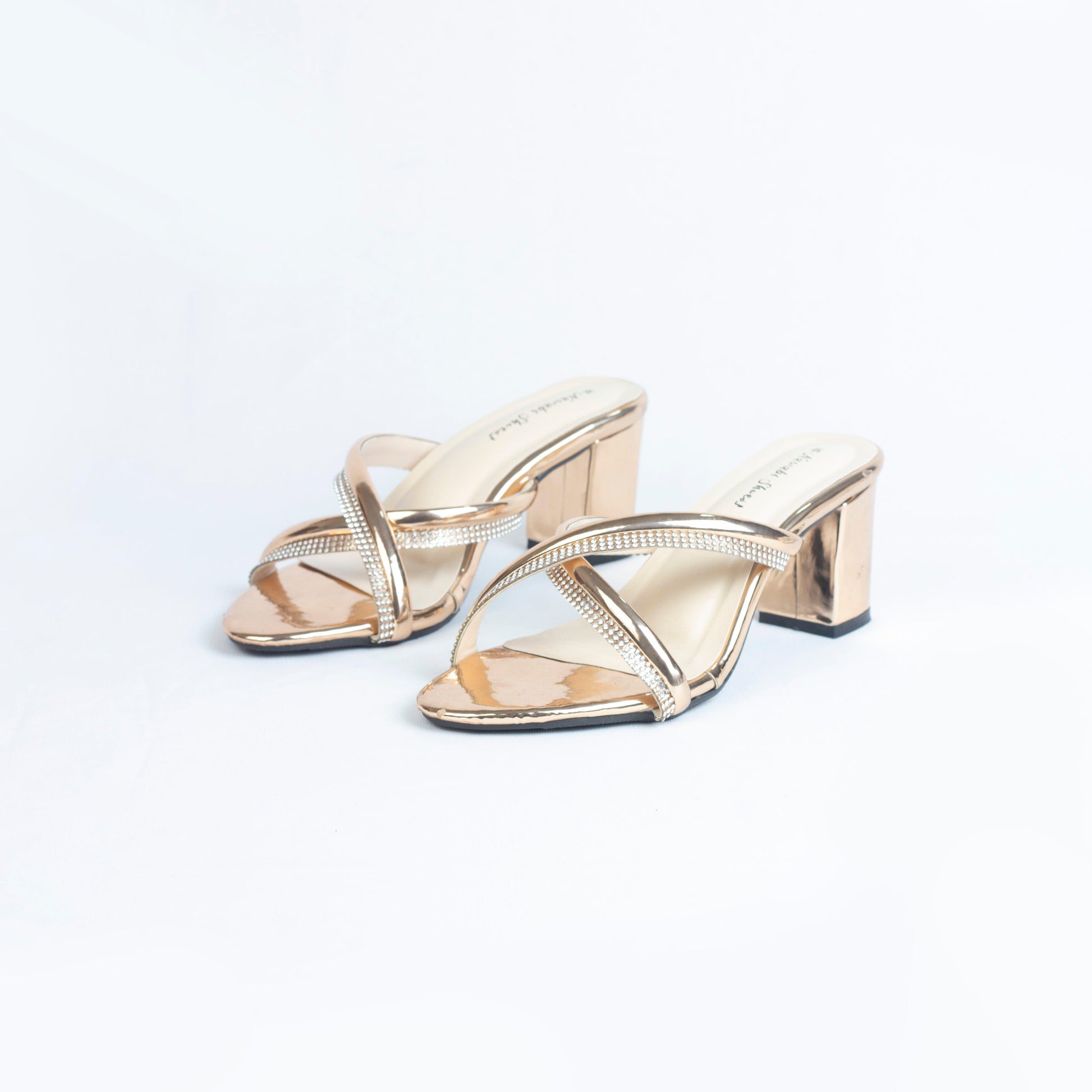 Nawabi Shoes BD Shoes 35 / Rose Gold Heels Block for Women: The Must-Have for Your Shoe Collection