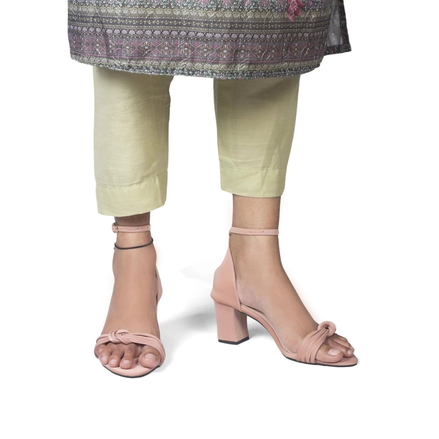 Metal Accent Wide Block Heel | Nawabi Shoes BD - Nawabi Shoes BD
