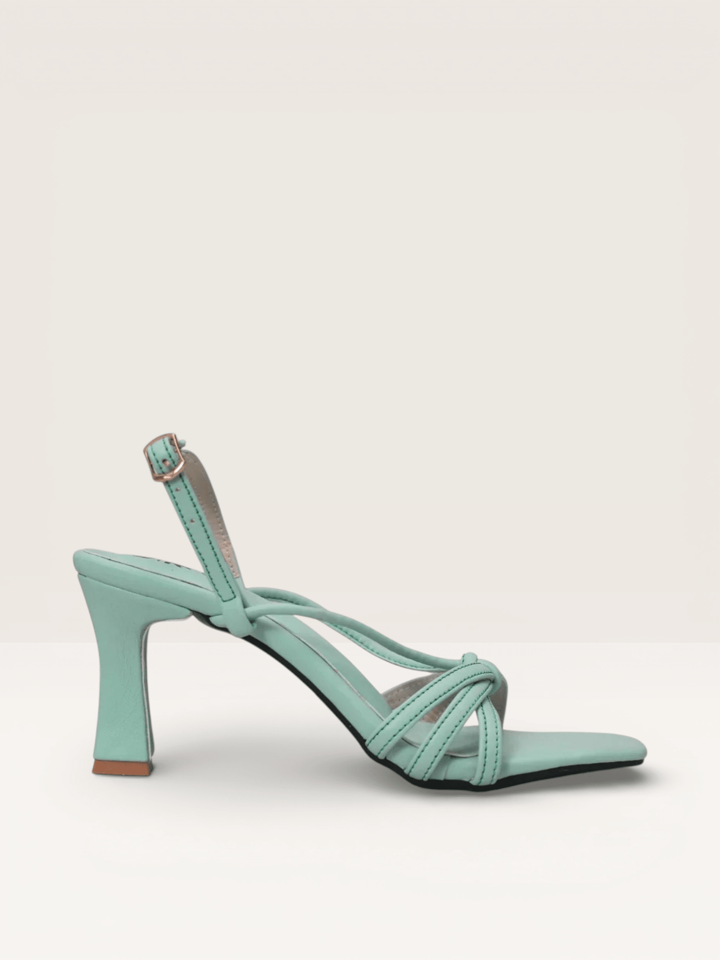 Mint Green Square Toe Heels - Stylish Strappy Sandals" nawabi shoes bd - Nawabi Shoes BD