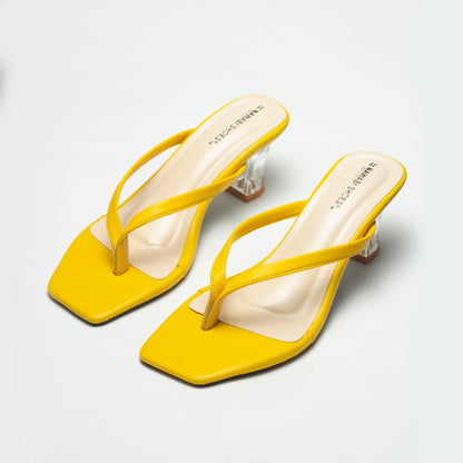 Yellow Everyday Pencil Heels-Nawabi Shoes BD
