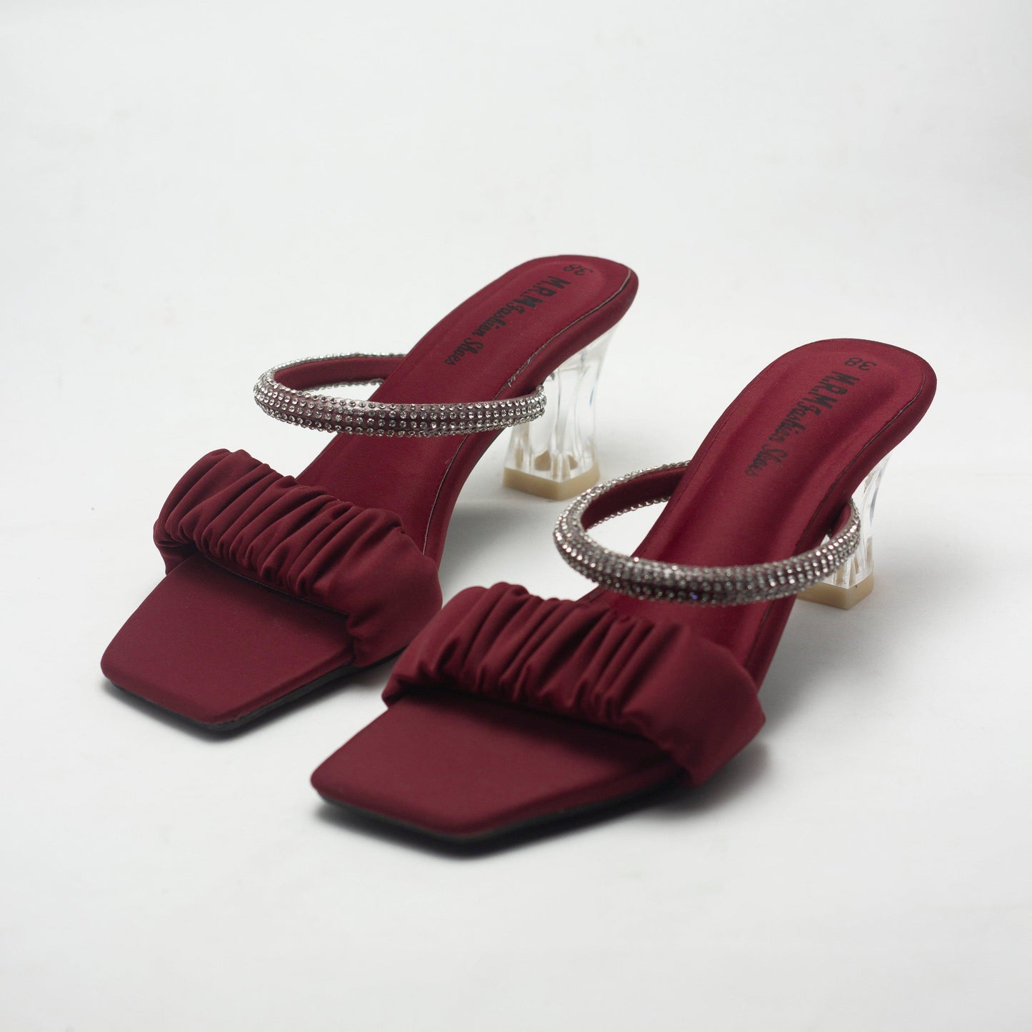 Nawabi Shoes BD 35 / maroon Pencil Heels Premium Shoes