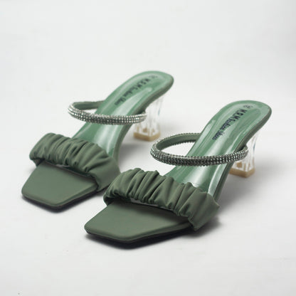 Nawabi Shoes BD 35 / green Pencil Heels Premium Shoes