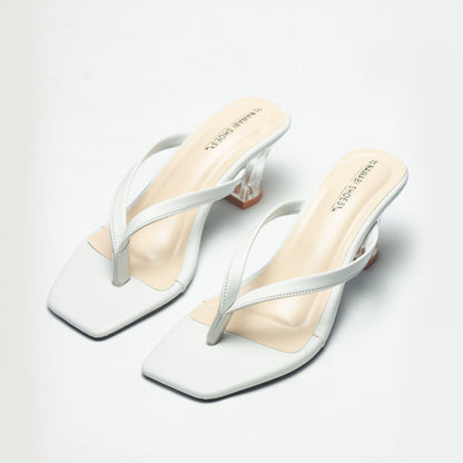 White Everyday Pencil Heels-Nawabi Shoes BD