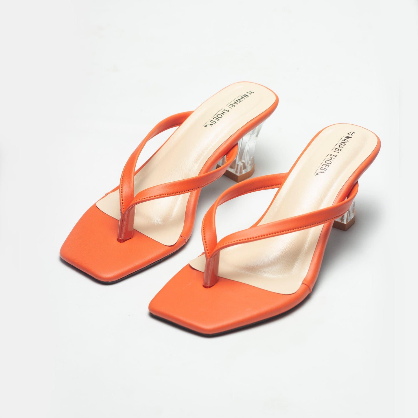 Orange Everyday Pencil Heels-Nawabi Shoes BD