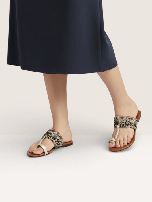 Thong Sandals for Women with Embellished Buckle | Nawabi Shoes BD - Nawabi Shoes BD