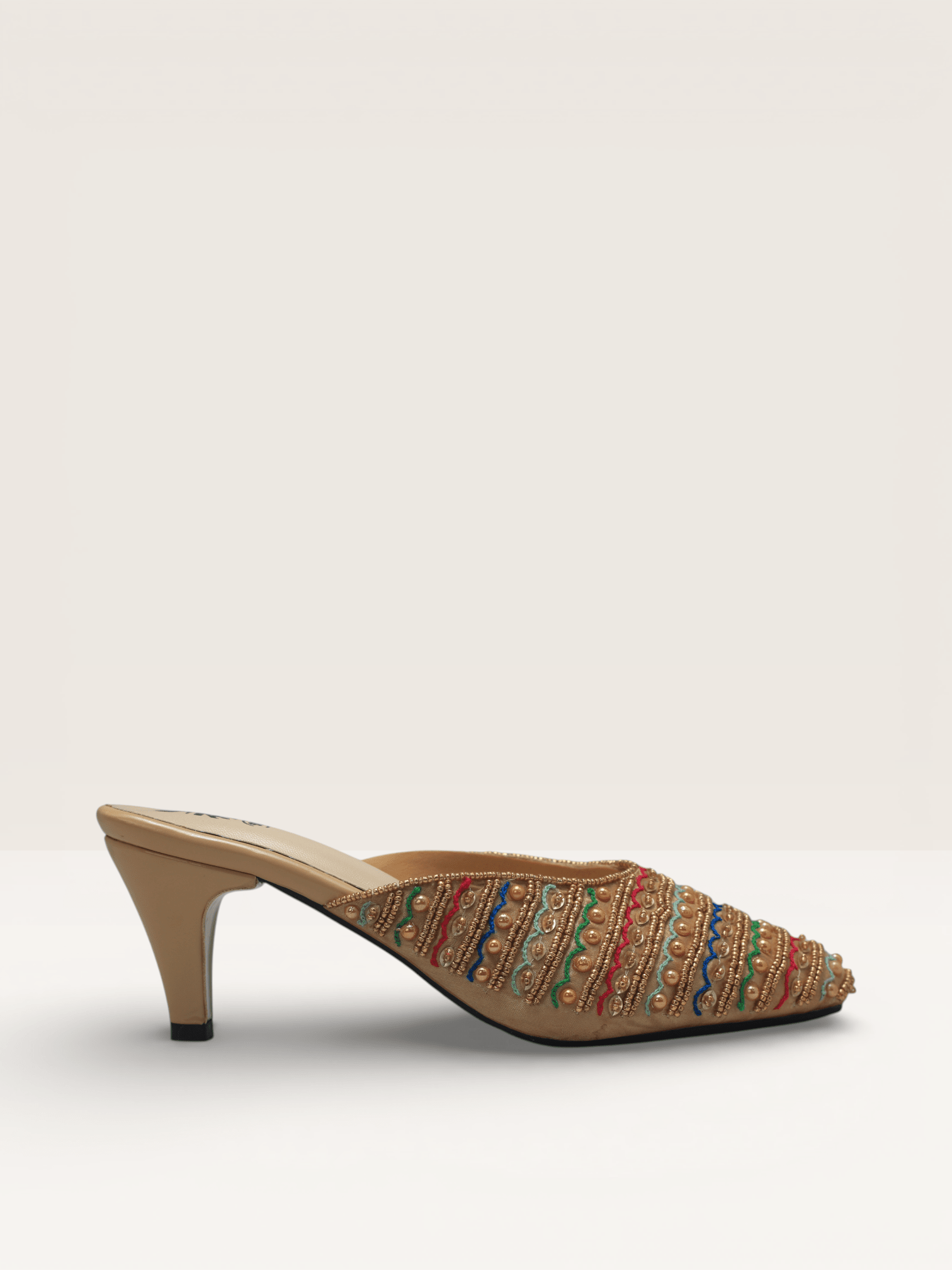 Pointed Toe Block Heels | Silver & Rose Gold Party Shoes BD - Nawabi Shoes BD