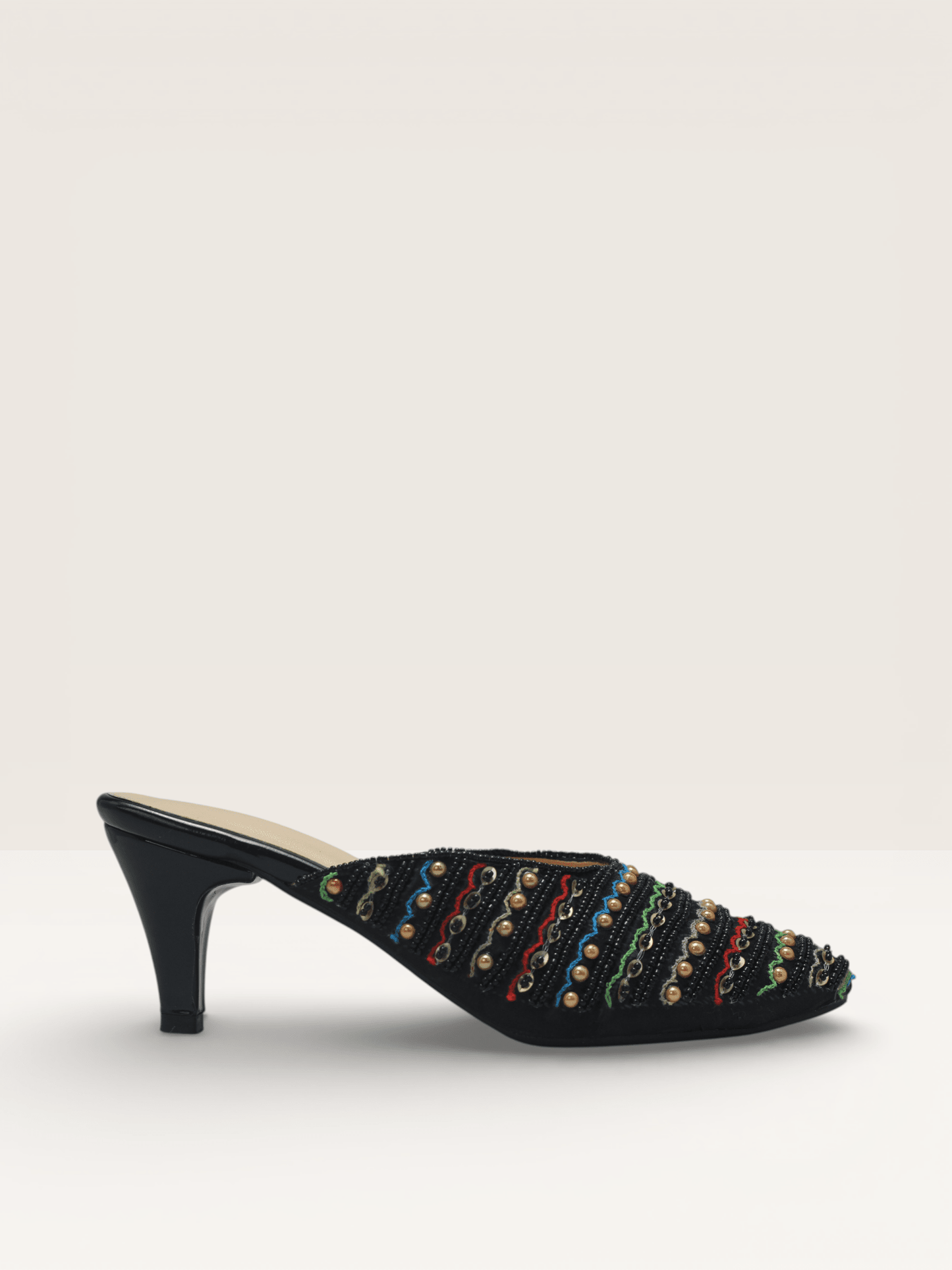 Pointed Toe Block Heels | Silver & Rose Gold Party Shoes BD - Nawabi Shoes BD