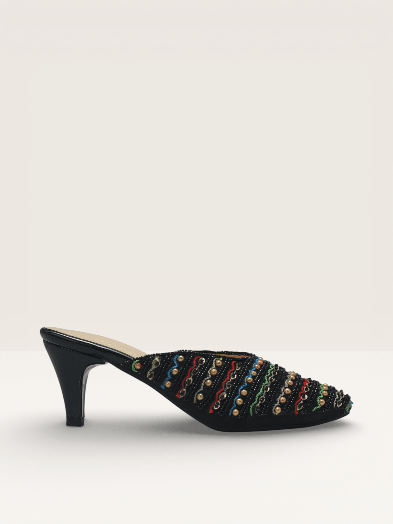 Pointed Toe Block Heels | Silver & Rose Gold Party Shoes BD - Nawabi Shoes BD