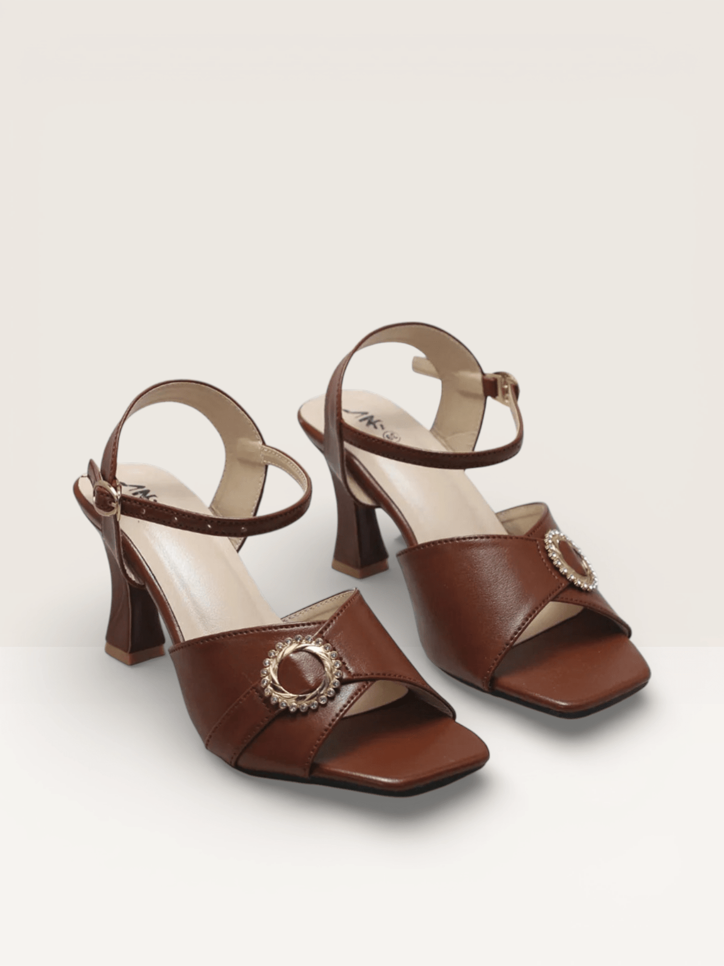 Purple Ankle Strap Heels - Women's Square Toe Block Heels - Nawabi Shoes BD