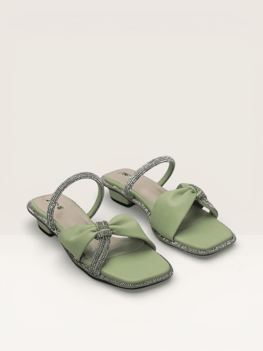 Rhinestone Sandals - Elegant Flat Sandals for Women - Nawabi Shoes BD - Nawabi Shoes BD