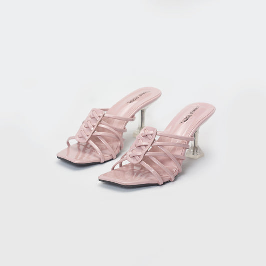 3 inch pink clear heel shoes-nawabi shoes bd