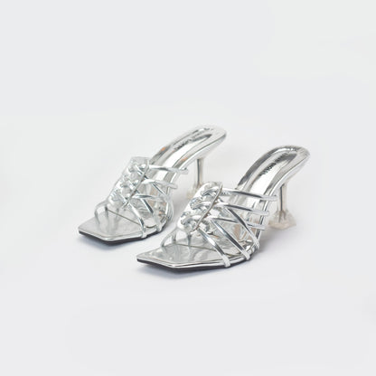 Nawabi Shoes BD Shoes 35 / silver Step Out in Style with Clear Heel Shoes