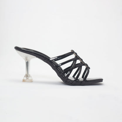 3 inch black clear heel shoes-nawabi shoes bd
