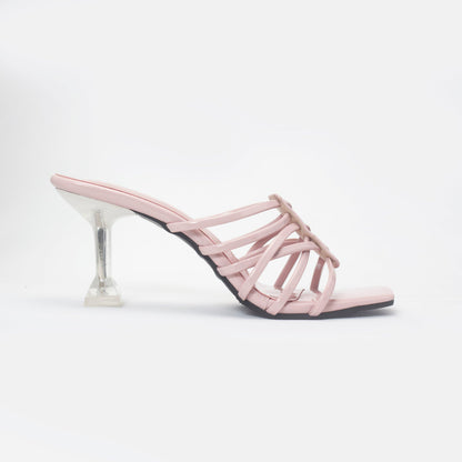 3 inch pink clear heel shoes-nawabi shoes bd