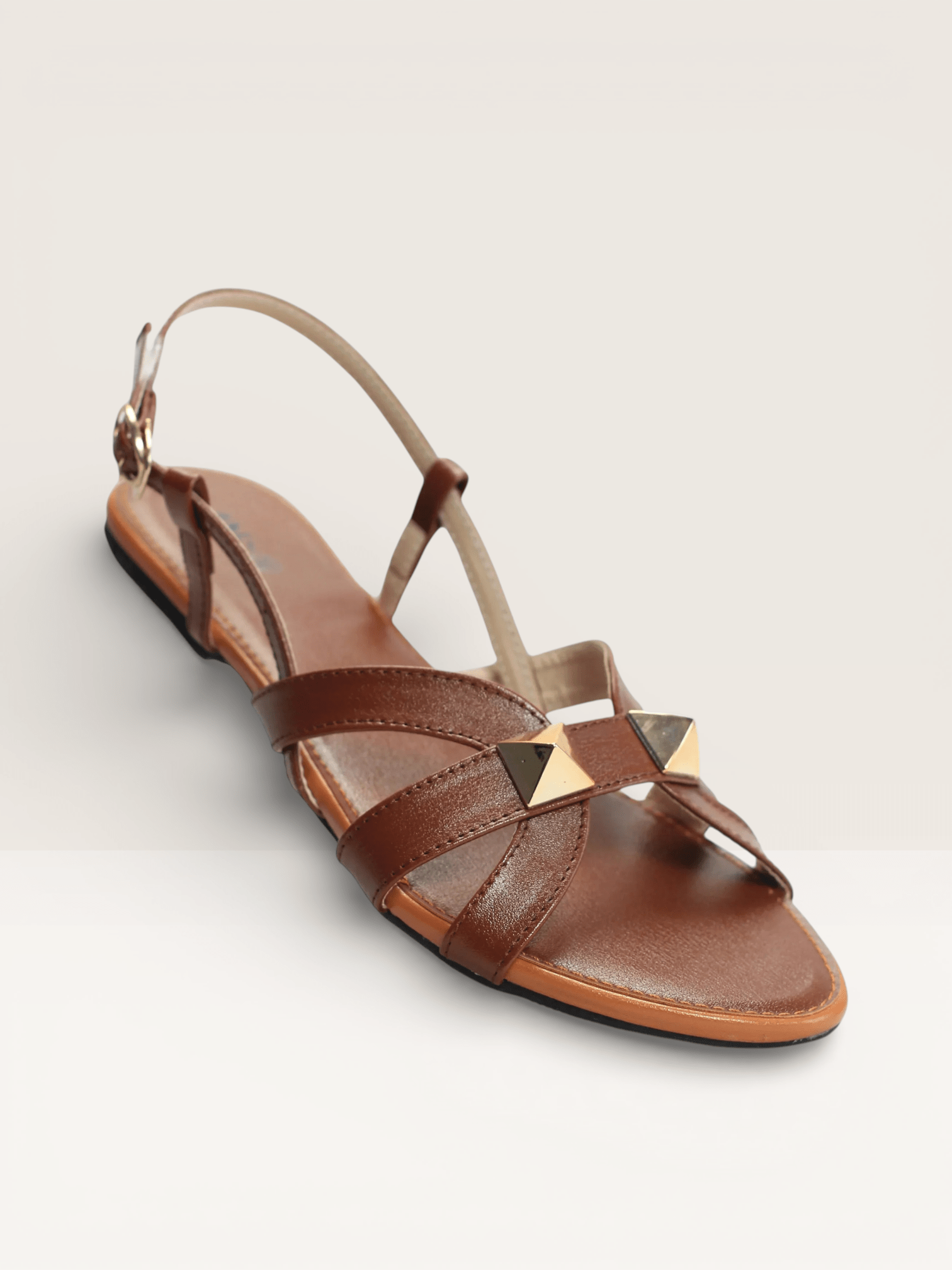 Studded Flat Sandals with Ankle Strap - Nawabi shoes bd - Nawabi Shoes BD