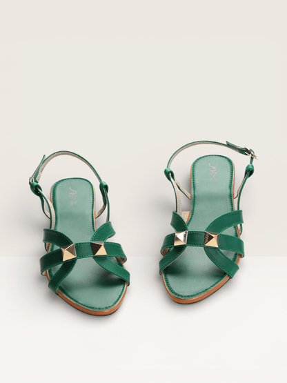 Studded Flat Sandals with Ankle Strap - Nawabi shoes bd - Nawabi Shoes BD