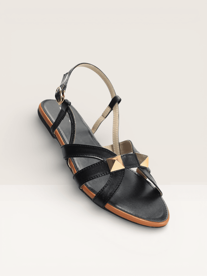 Studded Flat Sandals with Ankle Strap - Nawabi shoes bd - Nawabi Shoes BD