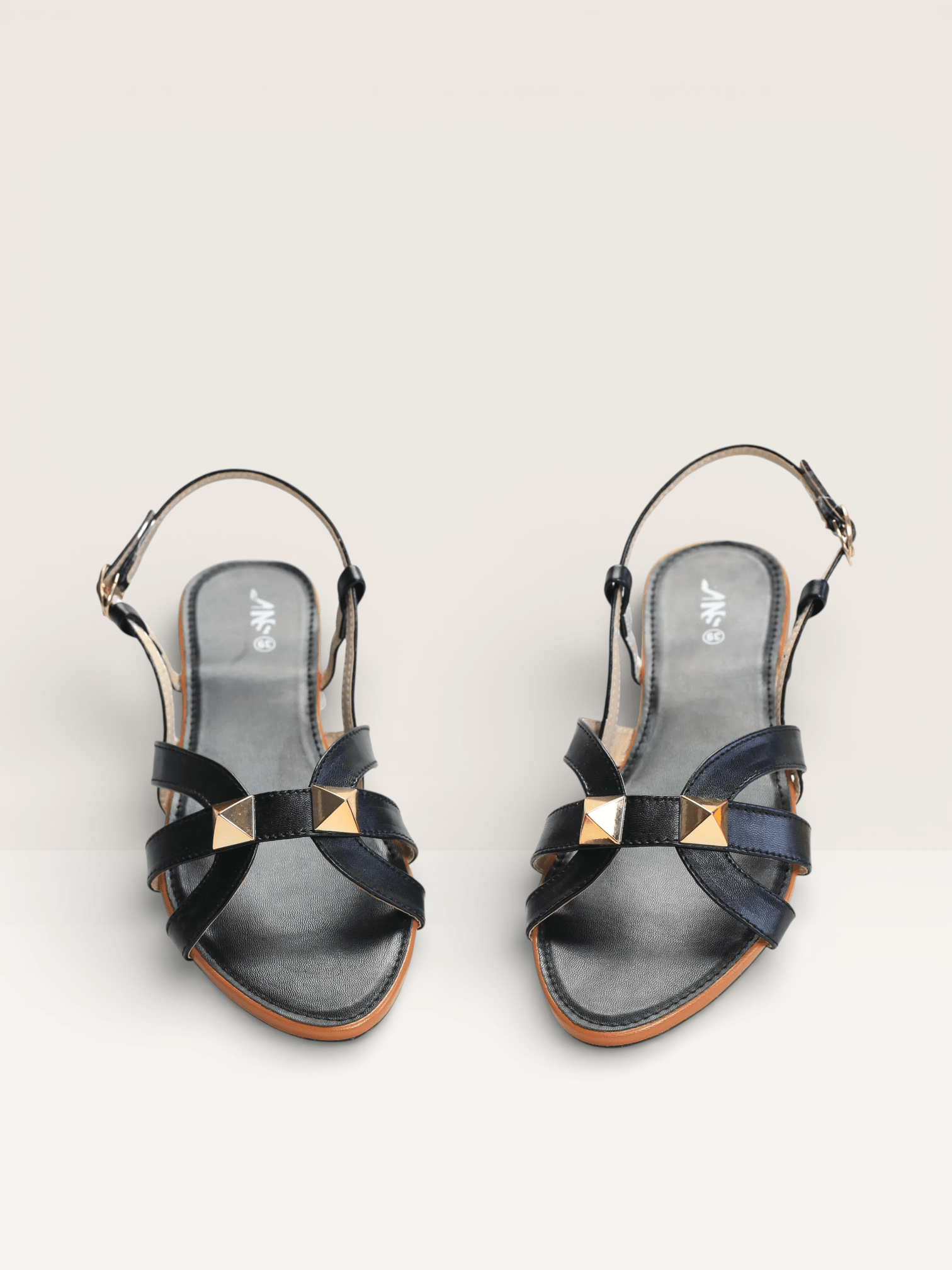 Studded Flat Sandals with Ankle Strap - Nawabi shoes bd - Nawabi Shoes BD