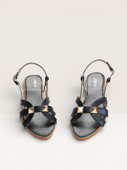 Studded Flat Sandals with Ankle Strap - Nawabi shoes bd - Nawabi Shoes BD