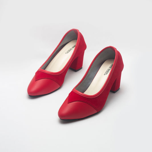 Red Half Pump Shoes-Nawabi Shoes BD