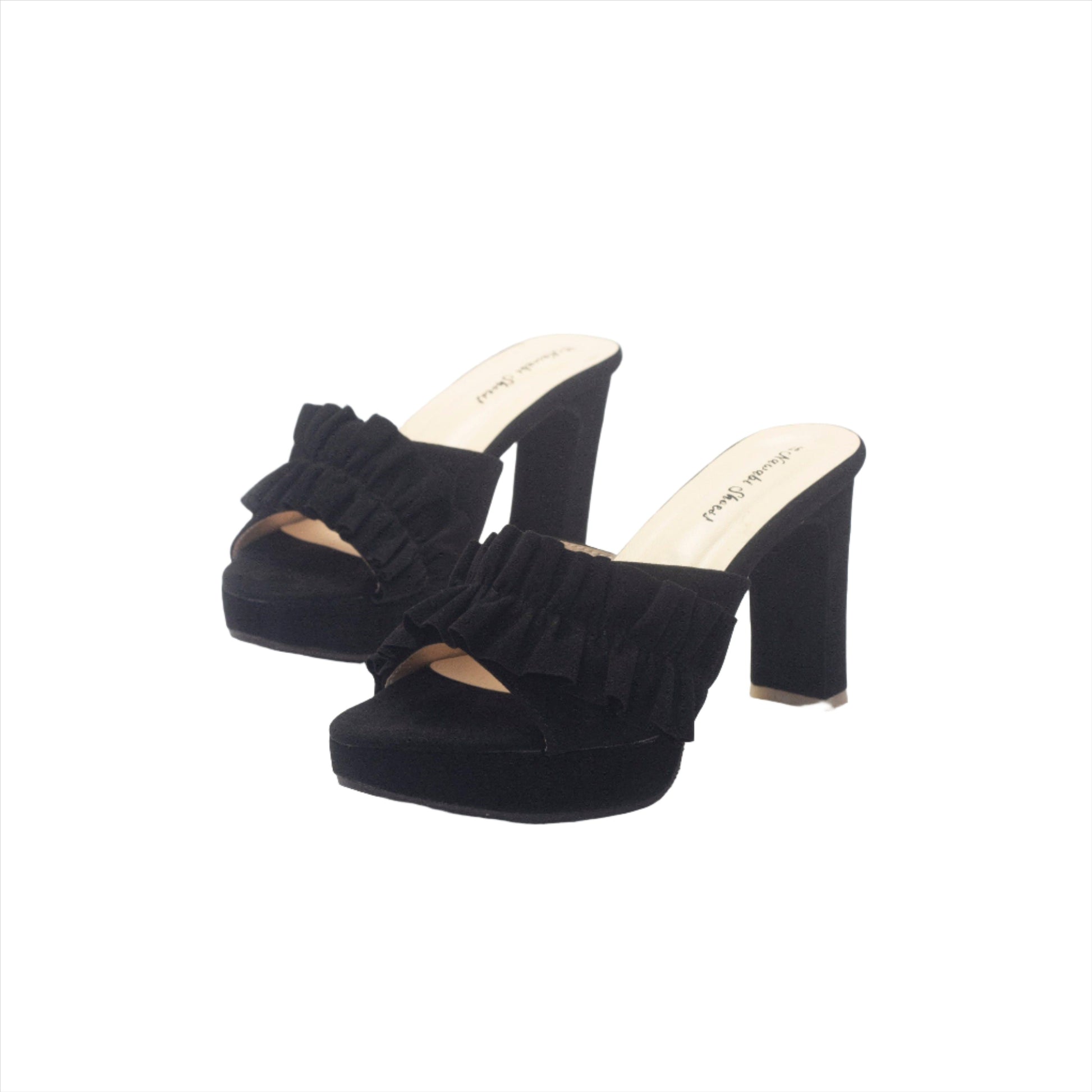 Black Stylish and Comfortable Balance Heels-Nawabi Shoes BD