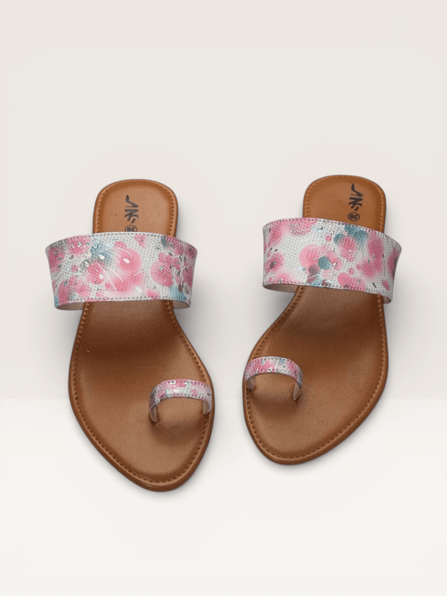 Stylish & Comfortable Sliders - Floral Print Criss - Cross Sandals - Nawabi shoes bd - Nawabi Shoes BD