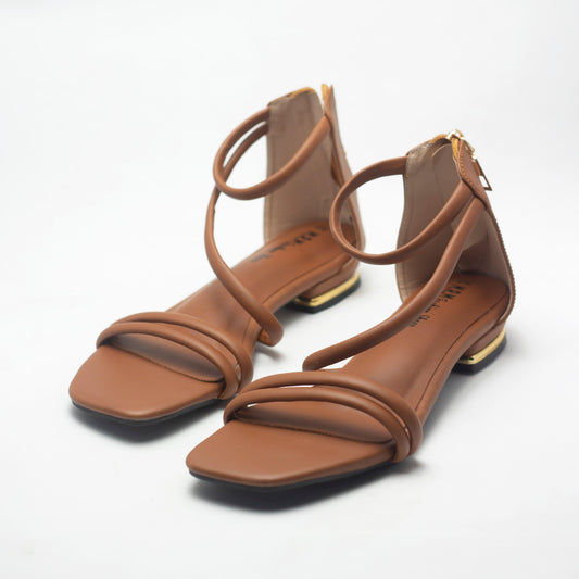 Summer Collection Saddle Brown Flat Sandals-Nawabi Shoes BD