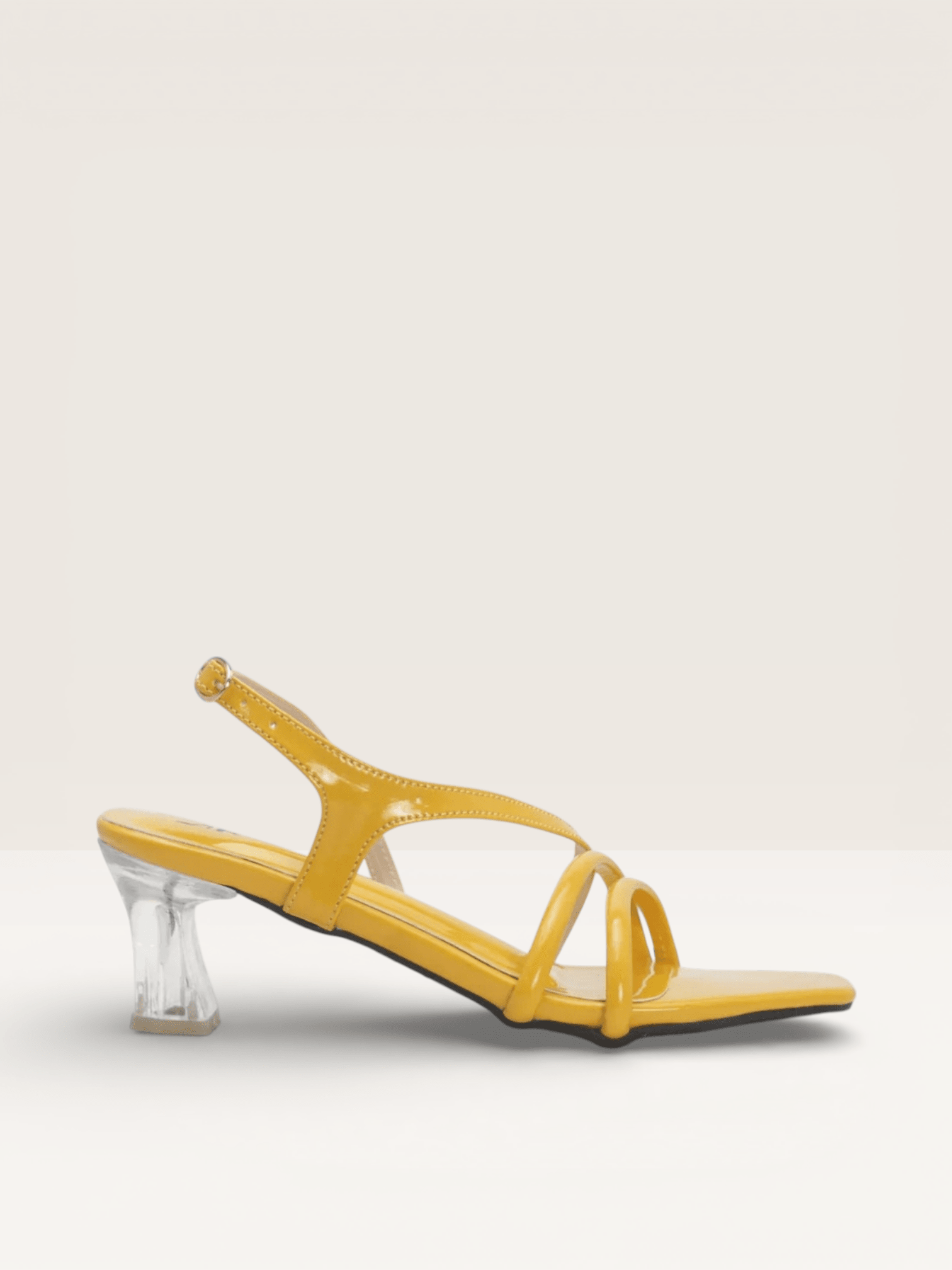 Transparent Heel Patent Leather Sandals | Fancy Ladies Heels BD - Nawabi Shoes BD