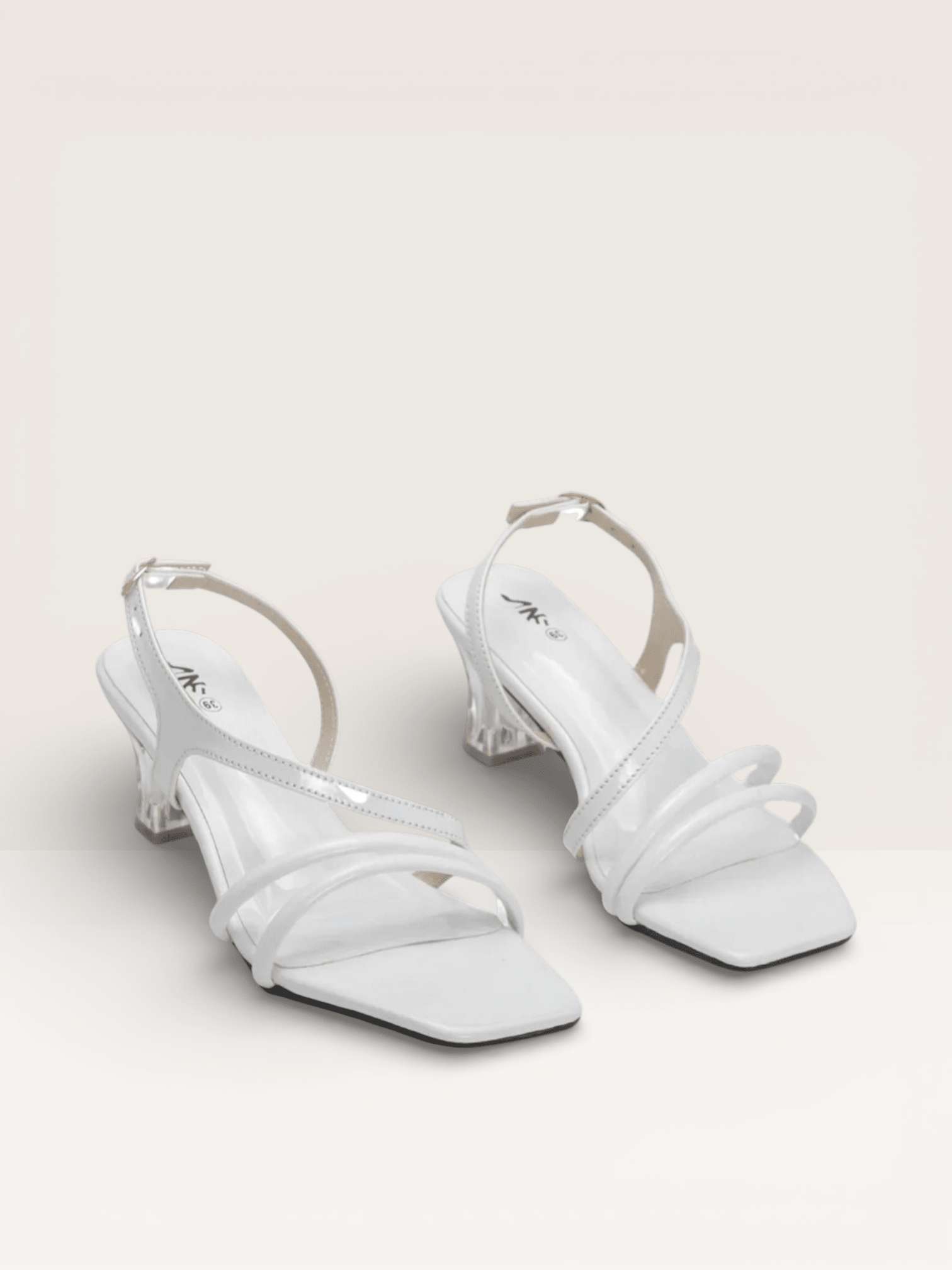 Transparent Heel Patent Leather Sandals | Fancy Ladies Heels BD - Nawabi Shoes BD