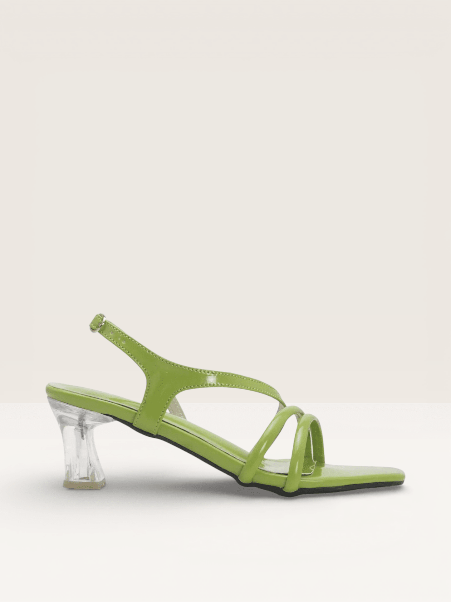 Transparent Heel Patent Leather Sandals | Fancy Ladies Heels BD - Nawabi Shoes BD