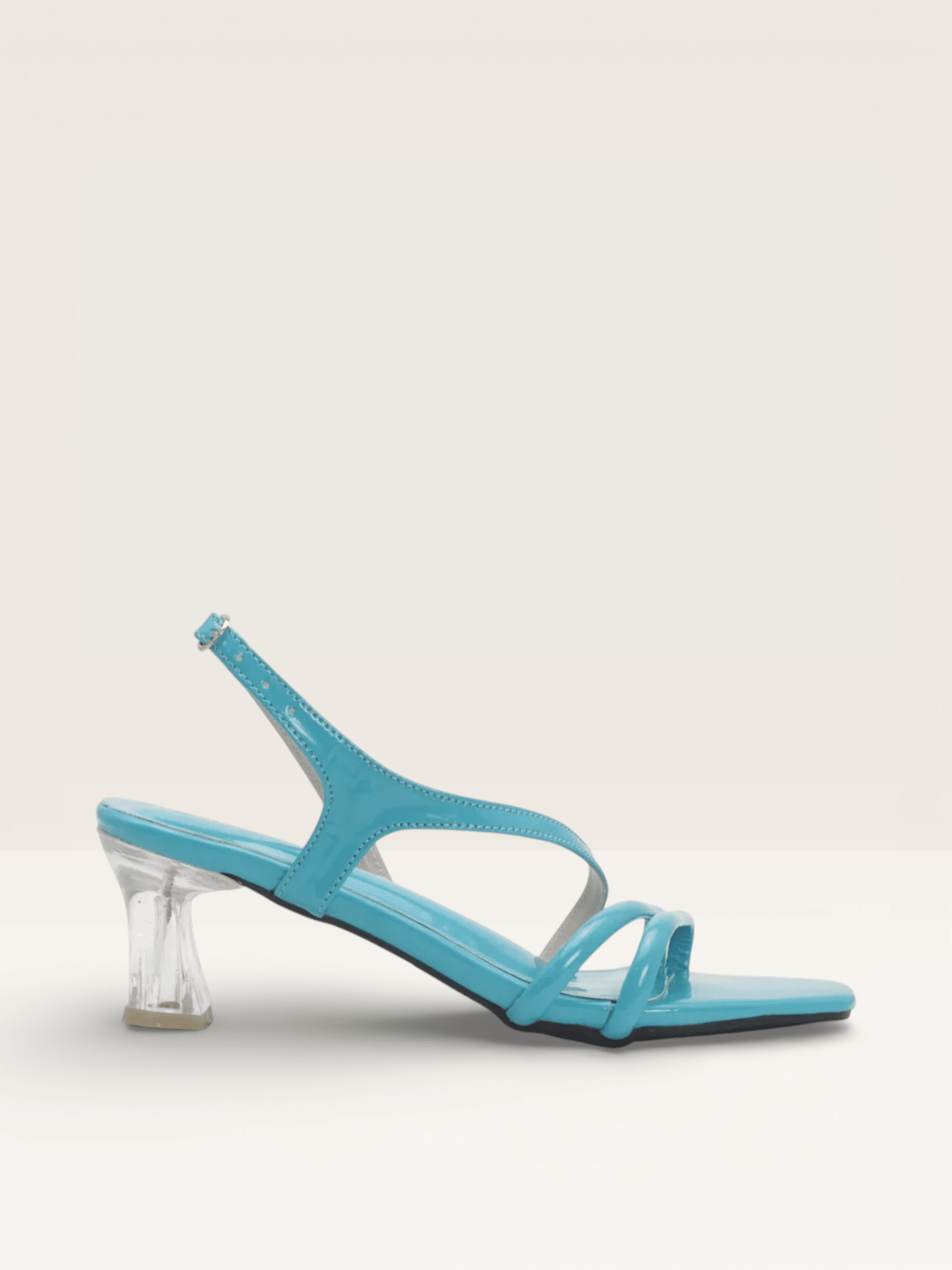 Transparent Heel Patent Leather Sandals | Fancy Ladies Heels BD - Nawabi Shoes BD