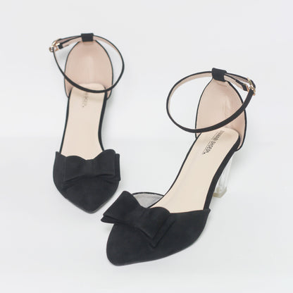 Black Half Transparent Women's Heels-Nawabi Shoes BD
