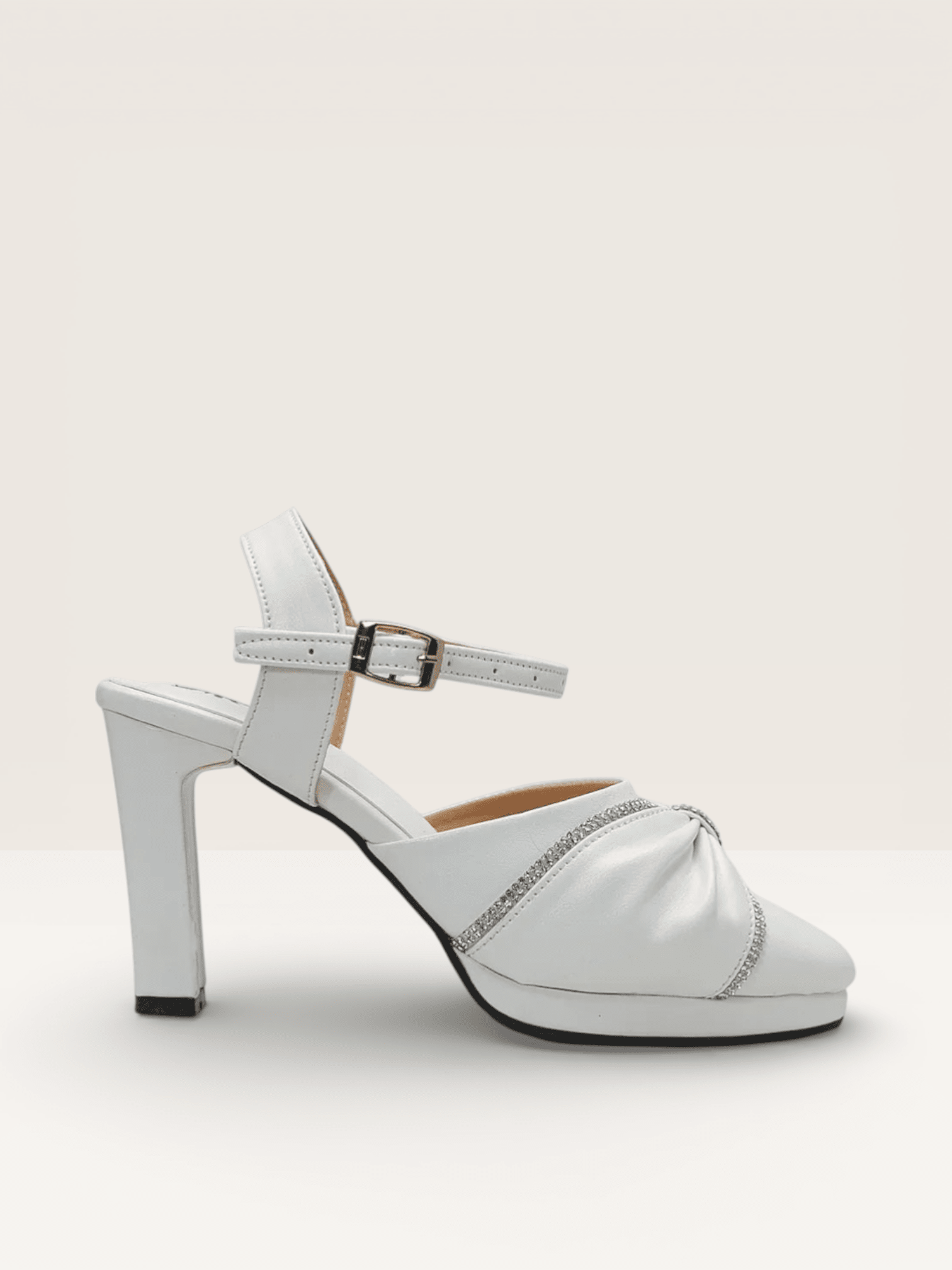 Women Rhinestone Decor Mary Jane Pumps, Chunky Heeled Elegant Pumps - Nawabi Shoes BD