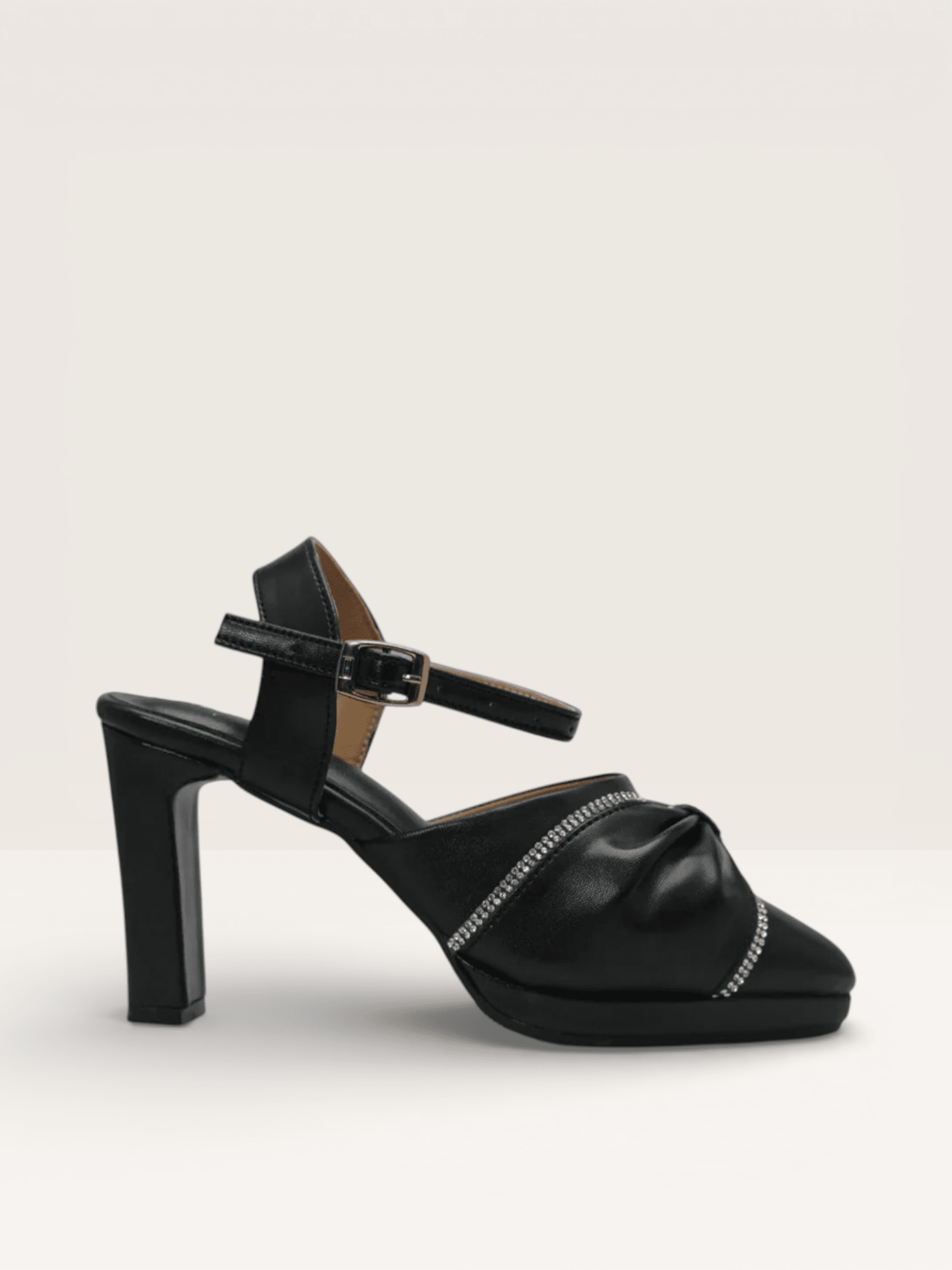 Women Rhinestone Decor Mary Jane Pumps, Chunky Heeled Elegant Pumps - Nawabi Shoes BD