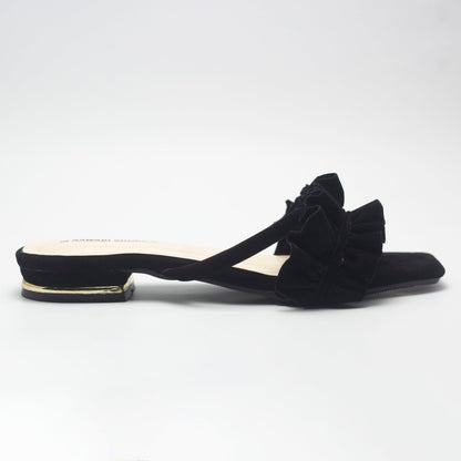 Black Wide-Fit Everyday Women's Flat Sandals-Nawabi Shoes BD