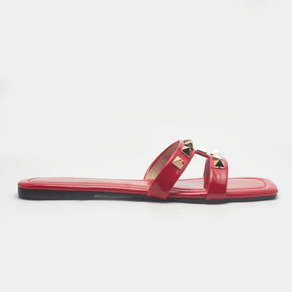 Red Everyday Slide Women's Flat Sandals - Nawabi Shoes BD