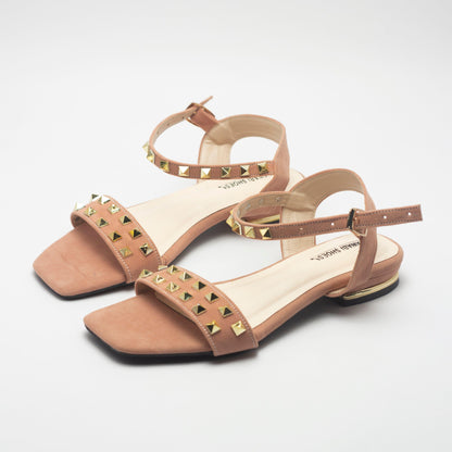 Nude Detailed Strappy Women's Flat Sandals-Nawabi Shoes BD